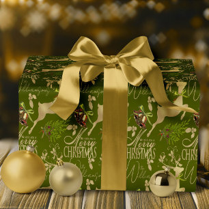 Cadeau Joyeux papier d'enveloppement de Noël Élégant renn