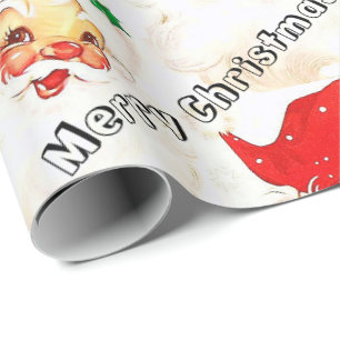 Cadeau Joyeux papier d'enveloppement de Noël Père Noël Vi
