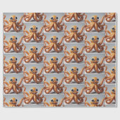Cadeau Joyeux papier d'enveloppement de pieuvre (Plat)