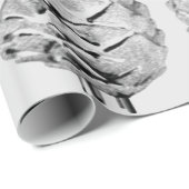 Cadeau Joyeux papier d'enveloppement de pinecone de Noël (Coin rond)