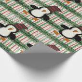 Cadeau Joyeux papier d'enveloppement de pingouin de Noël (Coin)