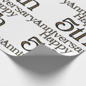 Cadeau Joyeux papier d'enveloppement du 5e anniversaire (Coin)