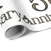 Cadeau Joyeux papier d'enveloppement du 5e anniversaire (Coin rond)