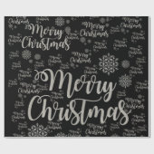 Cadeau Joyeux papier enveloppant Noël noir (Plat)