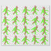 Cadeau Joyeux rose de Squatchmas et papier d'emballage (Plat)