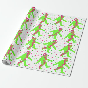 Cadeau Joyeux rose de Squatchmas et papier d'emballage