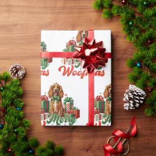 Cadeau Joyeux Woofmas Chien Noël Papier d'emballage Vinta