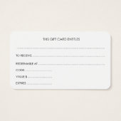 Cadeau Kaart, Certificaat, D9-052115 Visitekaartjes (Achterkant)