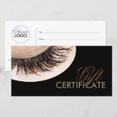 Cadeau Kaart Krullende Wimpers Zwart Sjabloon (Voorkant / Achterkant)