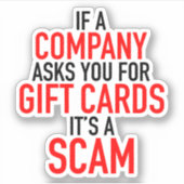 Cadeau Kaart Scam - Scam Preventie Sticker (Voorkant)