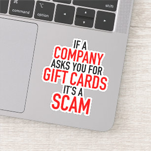 Cadeau Kaart Scam - Scam Preventie Sticker