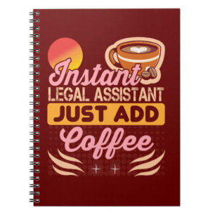 Cadeau koffie notitieboek voor legal assistent