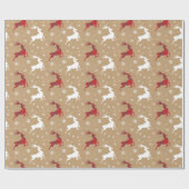 Cadeau Kraft Papier de rennes Tartan Rouge/Blanc ID589 (Plat)