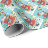 CADEAU KRIS KRINGLE & CARDINAL BIRDHOUSE WRAPPER PAPIER (Coin rond)