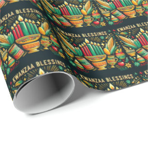 Cadeau Kwanzaa Blessings Enveloppement Papier