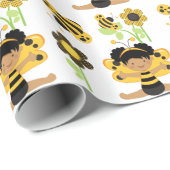 Cadeau La fille d'Afro-américain gaffent le papier (Coin rond)