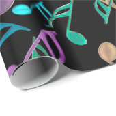 Cadeau La grande musique note le papier d'emballage 4 (Coin rond)