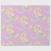 Cadeau La mère de sirène doit être rose papier enveloppan (Plat)