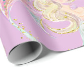 Cadeau La mère de sirène doit être rose papier enveloppan (Coin rond)