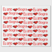 Cadeau La Saint Valentin Envelopper le papier Eu amo Sogr (Plat)