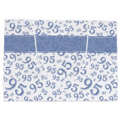 Cadeau Label Birthday 95 Random Number Pattern Blu Groot Cadeauzakje (Achterkant)