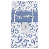 Cadeau Label Birthday 95 Random Number Pattern Blu Klein Cadeauzakje (Voorkant)