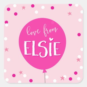 CADEAU LABEL LABEL schattig roze ballon confetti