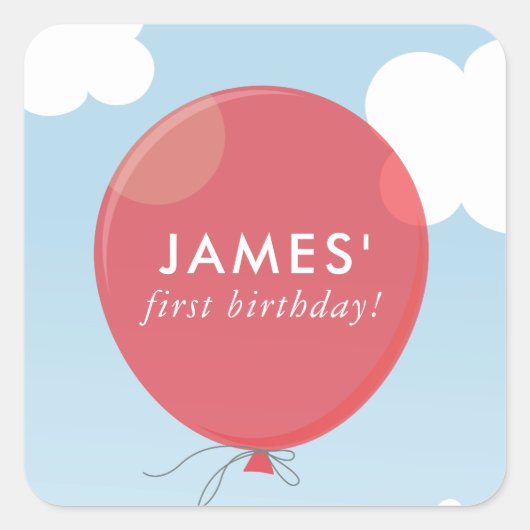 CADEAU LABEL LABEL schattig vet rood ballon blauw  (Voorkant)