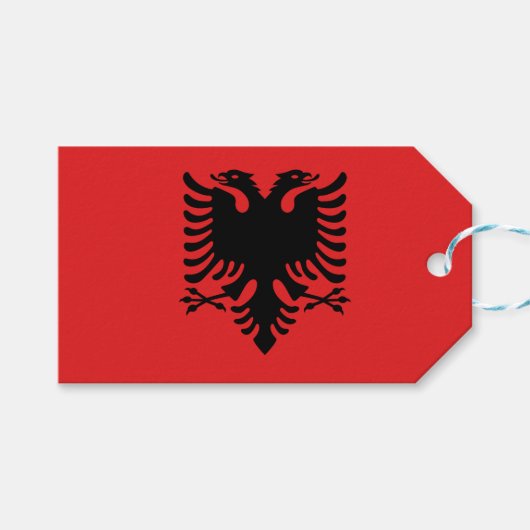 Cadeau Label met vlag van Albanië Cadeaulabel (Voorkant (Horizontaal))