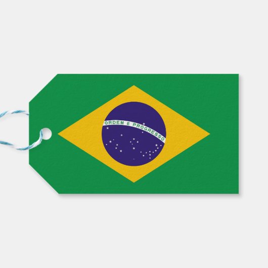 Cadeau Label met vlag van Brazilië Cadeaulabel (Achterkant Horizontaal)