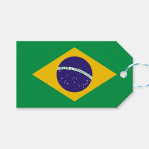 Cadeau Label met vlag van Brazilië Cadeaulabel