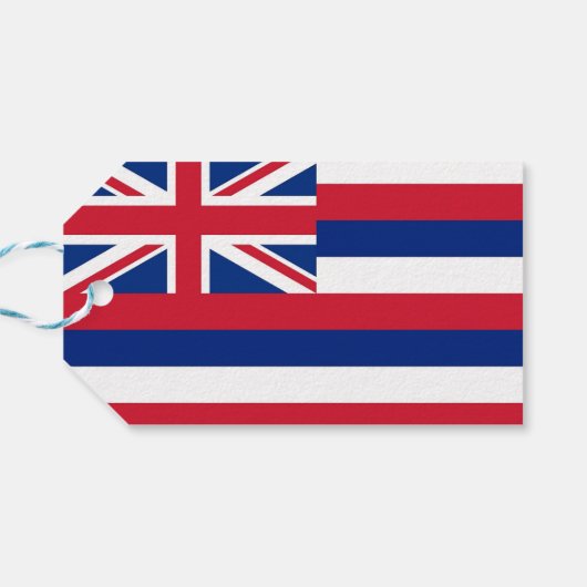 Cadeau Label met vlag van Hawaii State, Verenigde  Cadeaulabel (Achterkant Horizontaal)