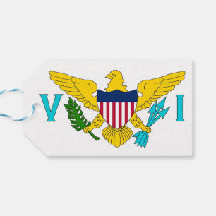 Cadeau Label met vlag van Maagdeneilanden, Verenig Cadeaulabel