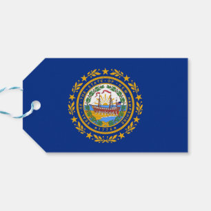 Cadeau Label met vlag van New Hampshire State, Ver Cadeaulabel