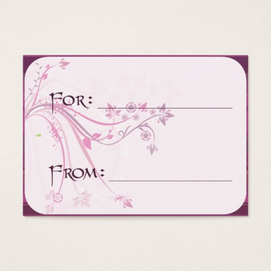 Cadeau Label - Plum Scrolls Visitekaartjes (Voorkant)