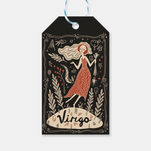 Cadeau Labels Maagd Hemelse Zodiac Art Cadeaulabel (Voorkant)