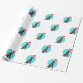 Cadeau Labrador noir avec papier d'enveloppement de ballo (Déroulé)