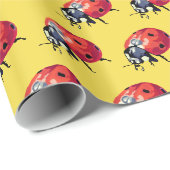 Cadeau Ladybug, papier de recouvrement Motif Ladybugs (Coin rond)