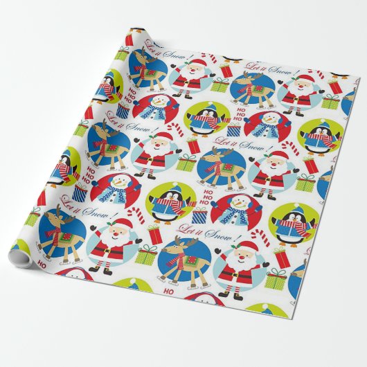 Cadeau Laisser Neige Papier Enveloppant Noël (Déroulé)
