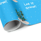 Cadeau Laisser neiger Noël Envelopper le papier (Coin rond)