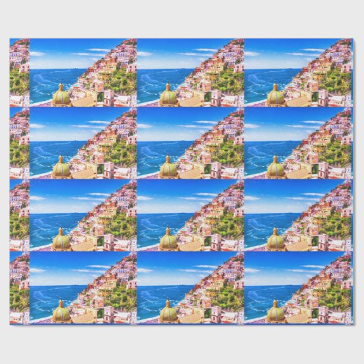 Cadeau L'Amour De Positano Italie Papier Enveloppant (Plat)