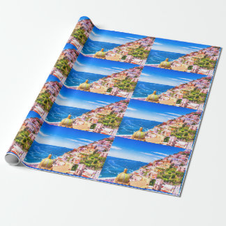 Cadeau L'Amour De Positano Italie Papier Enveloppant