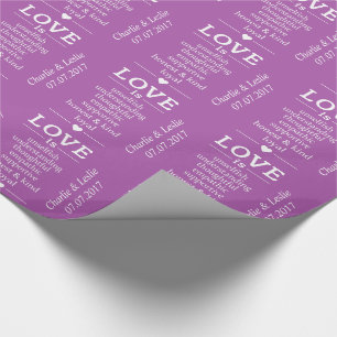 Cadeau "L'amour est" noms personnalisés date et papier d'