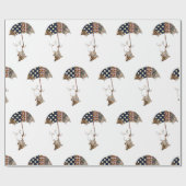 Cadeau Lapin Avec Papier Enveloppant Parapluie (Plat)