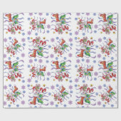 Cadeau Lapin en papier d'emballage de Noël de bas (Plat)