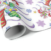 Cadeau Lapin en papier d'emballage de Noël de bas (Coin rond)