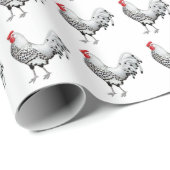 Cadeau L'argent a orné le papier d'emballage de coq de (Coin rond)