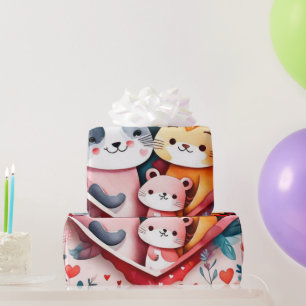 Cadeau Le coeur de la Saint Valentin Envelopper le papier
