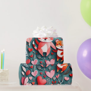 Cadeau Le coeur de la Saint Valentin Envelopper le papier