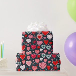 Cadeau Le coeur de la Saint Valentin Envelopper le papier